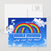 Dubbele regenboog, wat betekent dit? briefkaart (Voorkant / Achterkant)