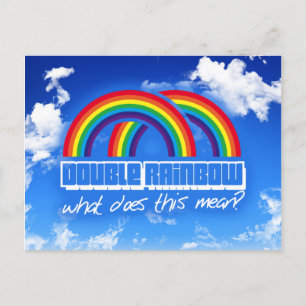 Dubbele regenboog, wat betekent dit? briefkaart