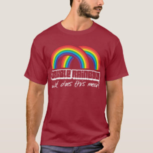 Dubbele regenboog, wat betekent dit? (donker) shir t-shirt