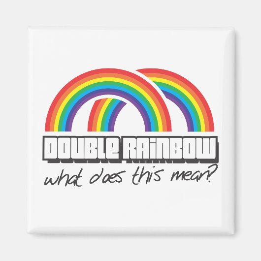 Dubbele regenboog, wat betekent dit? magneet (Voorkant)