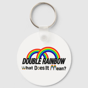 dubbele regenboog. Wat betekent het? Sleutelhanger