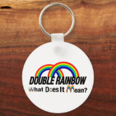 dubbele regenboog. Wat betekent het? Sleutelhanger (Voorkant)