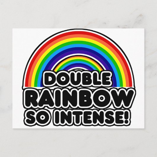 Dubbele regenboog, zo intensief briefkaart (Voorkant)