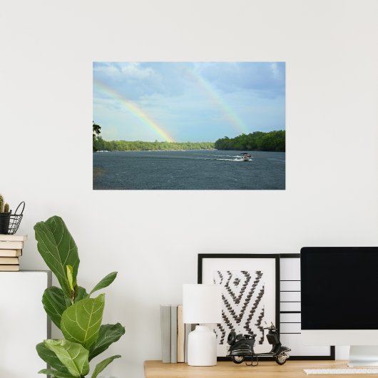 Dubbele regenboogafdrukken poster (Thuiskantoor)