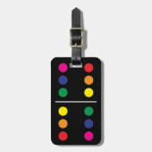 Dubbele regenboogdomino-Bagagelabel Bagagelabel (Voorkant verticaal)