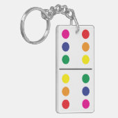 Dubbele regenboogdomino-Sleutelhanger Sleutelhanger (Voorkant Links)