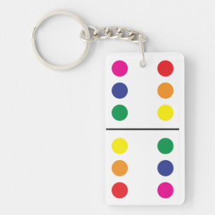 Dubbele regenboogdomino-Sleutelhanger Sleutelhanger