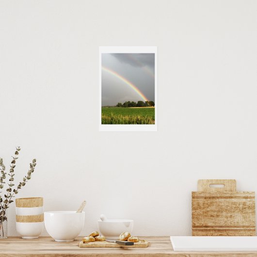 Dubbele regenboogfoto poster (Keuken)