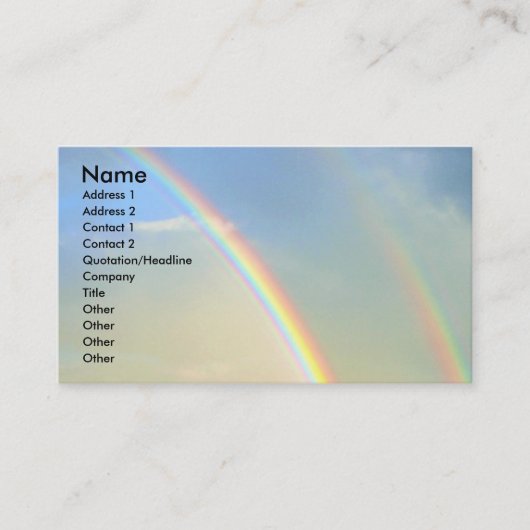 Dubbele regenboogfotografie visitekaartje (Voorkant)