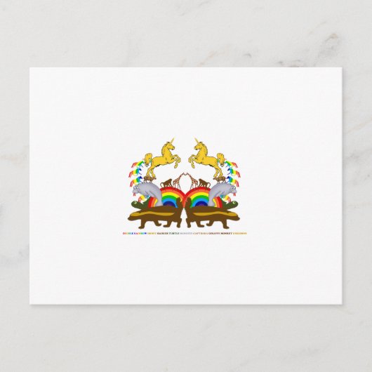 Dubbele regenbooghoningbadger schildpad... briefkaart (Voorkant)