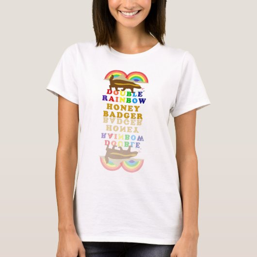 dubbele regenbooghoningbadger t-shirt (Voorkant)