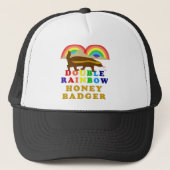 dubbele regenbooghoningbadger trucker pet (Voorkant)