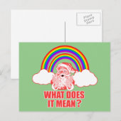 Dubbele regenboogkerstman feestdagenkaart (Voorkant / Achterkant)