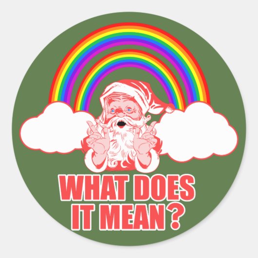 Dubbele regenboogkerstman ronde sticker (Voorkant)