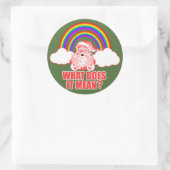 Dubbele regenboogkerstman ronde sticker (Tas)