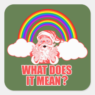 Dubbele regenboogkerstman vierkante sticker