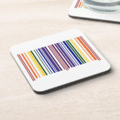 Dubbele regenboogstreepjescode bier onderzetter (Linkerzijde)