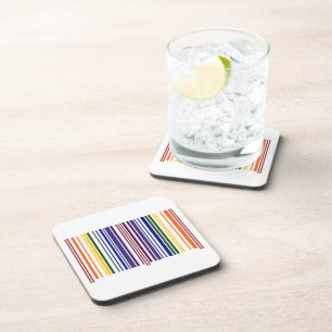 Dubbele regenboogstreepjescode bier onderzetter