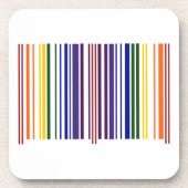 Dubbele regenboogstreepjescode bier onderzetter (Voorkant)