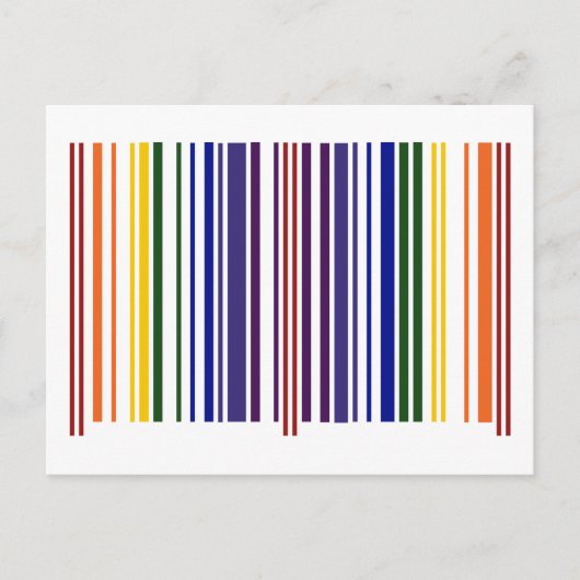 Dubbele regenboogstreepjescode briefkaart (Voorkant)