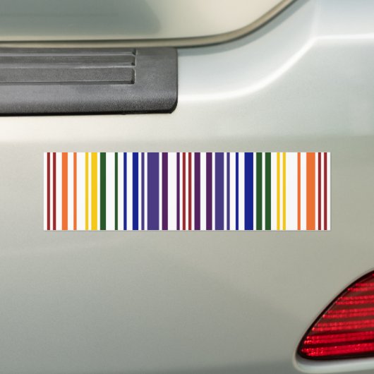 Dubbele regenboogstreepjescode bumpersticker (Op auto)