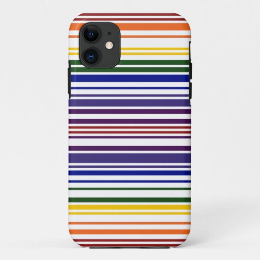 Dubbele regenboogstreepjescode Case-Mate iPhone case (Achterkant)