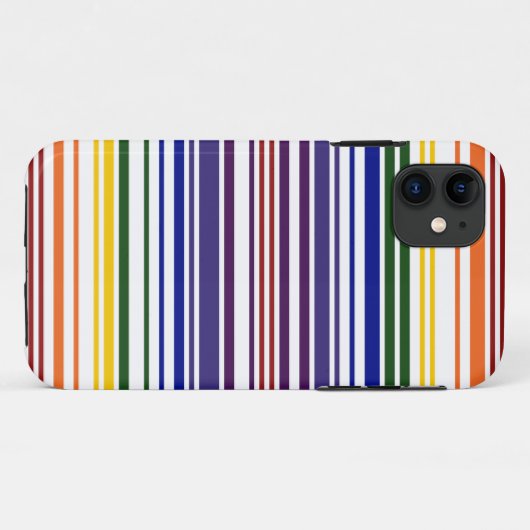 Dubbele regenboogstreepjescode Case-Mate iPhone case (Achterkant (horizontaal))