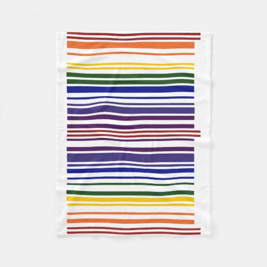 Dubbele regenboogstreepjescode fleece deken (Voorkant)