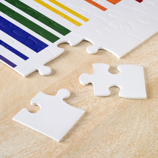 Dubbele regenboogstreepjescode legpuzzel (Zijkant)