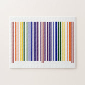 Dubbele regenboogstreepjescode legpuzzel (Horizontaal)