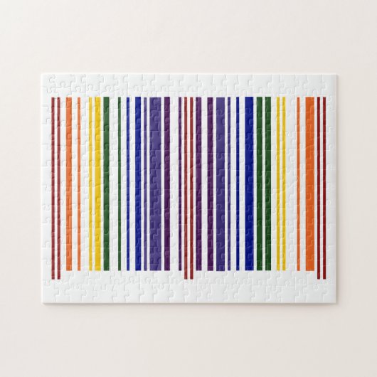 Dubbele regenboogstreepjescode legpuzzel (Horizontaal)