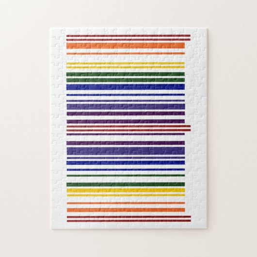 Dubbele regenboogstreepjescode legpuzzel (Verticaal)