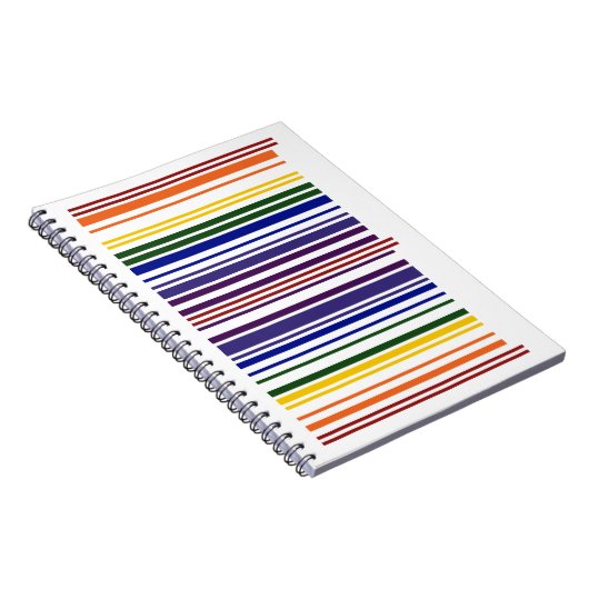 Dubbele regenboogstreepjescode notitieboek (Rechterzijde)