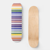 Dubbele regenboogstreepjescode persoonlijk skateboard (Voorkant)