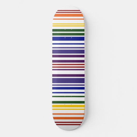 Dubbele regenboogstreepjescode persoonlijk skateboard (Voorkant)