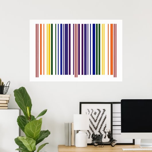Dubbele regenboogstreepjescode poster (Thuiskantoor)