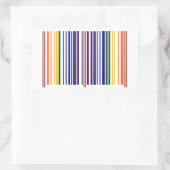 Dubbele regenboogstreepjescode rechthoekige sticker (Tas)