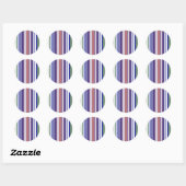 Dubbele regenboogstreepjescode ronde sticker (Vel)