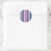 Dubbele regenboogstreepjescode ronde sticker (Tas)