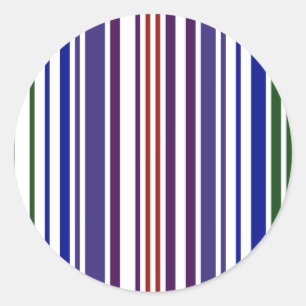 Dubbele regenboogstreepjescode ronde sticker