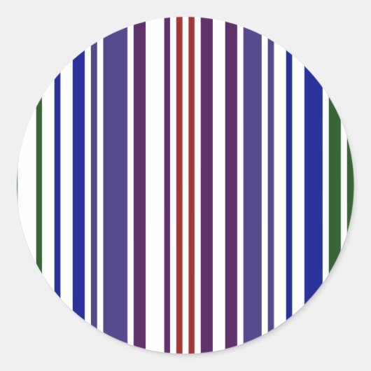 Dubbele regenboogstreepjescode ronde sticker (Voorkant)