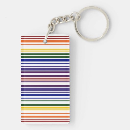 Dubbele regenboogstreepjescode sleutelhanger (achterkant)