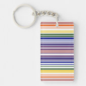 Dubbele regenboogstreepjescode sleutelhanger (Voorkant)
