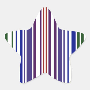 Dubbele regenboogstreepjescode ster sticker