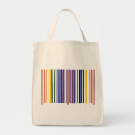 Dubbele regenboogstreepjescode tote bag
