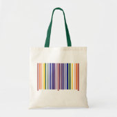 Dubbele regenboogstreepjescode tote bag (Voorkant)