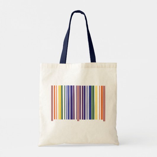 Dubbele regenboogstreepstreepjescode met twee zijd tote bag (Achterkant)
