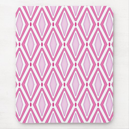 Dubbele Retro Diamond Pinks Muismat (Voorkant)