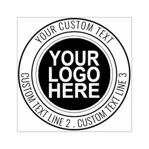 Dubbele Ring Aangepaste Logo Ronde Rubberstempel