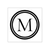 Dubbele Ring Monogram Rubberstempel (Afrduk)